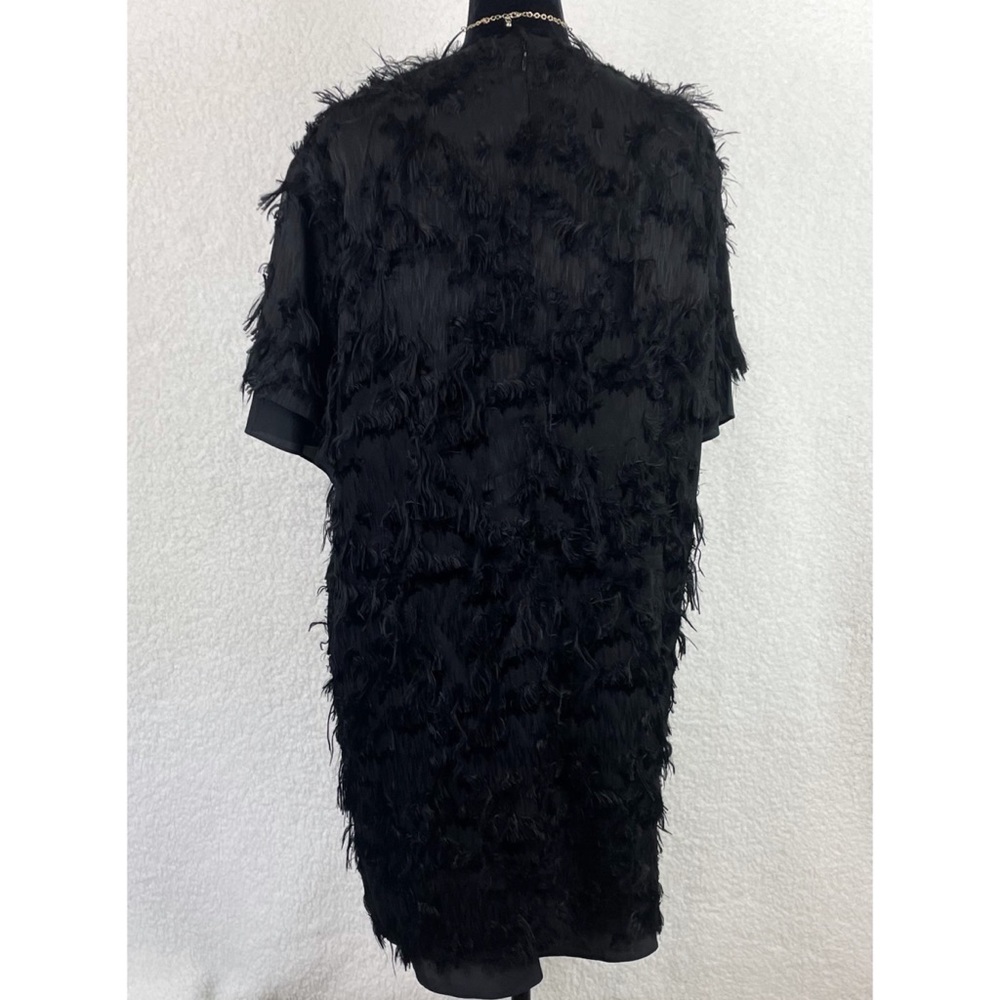 CARVEN • Black Faux Fur Mini Shift Dress, 6 - Picture 4 of 15